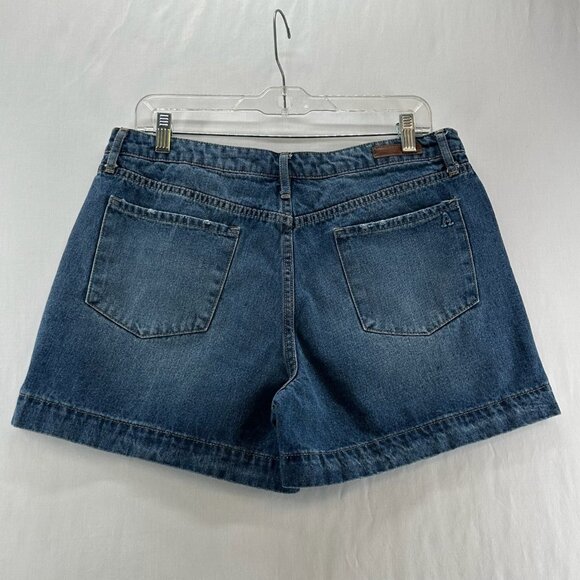 Articles of Society Mom Shorts Women 31 Denim Mid-Rise Zip Fly Medium Blue Wash - Picture 2 of 11